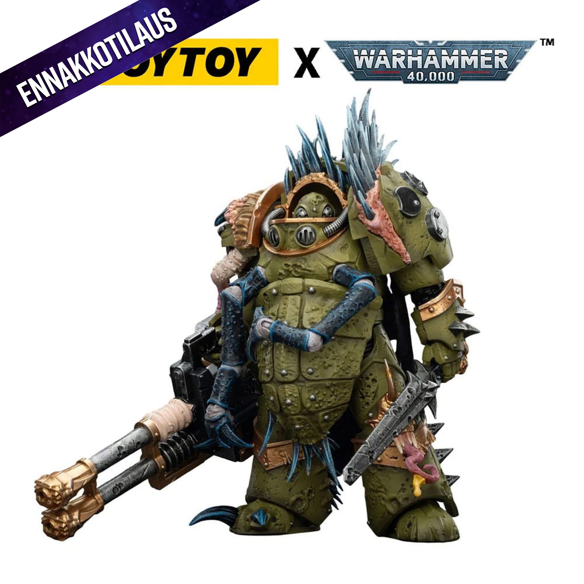 Warhammer 40,000 Death Guard Blightlord Terminator 1 with Reaper Autocannon and Bubotic Blades -Action Figure