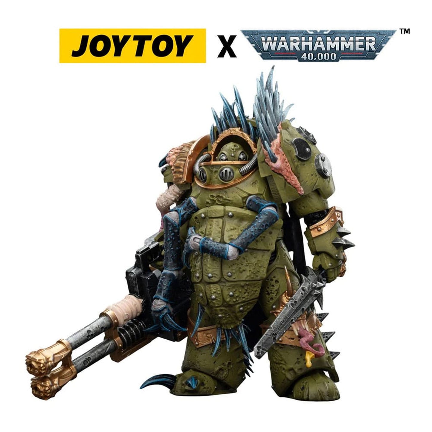 Warhammer 40,000 Death Guard Blightlord Terminator 1 with Reaper Autocannon and Bubotic Blades -Action Figure