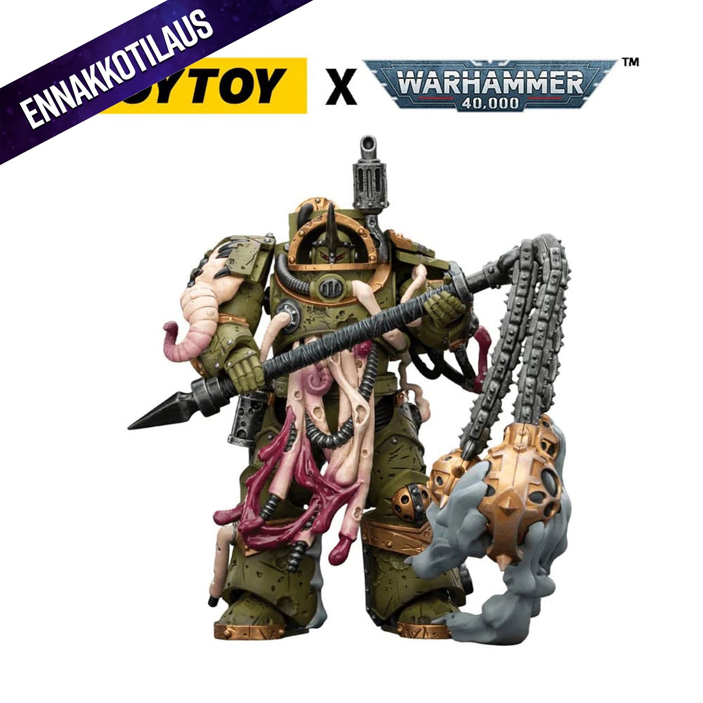 Warhammer 40,000 Death Guard Blightlord Terminator 2 with Flail of Corruption -Action Figure