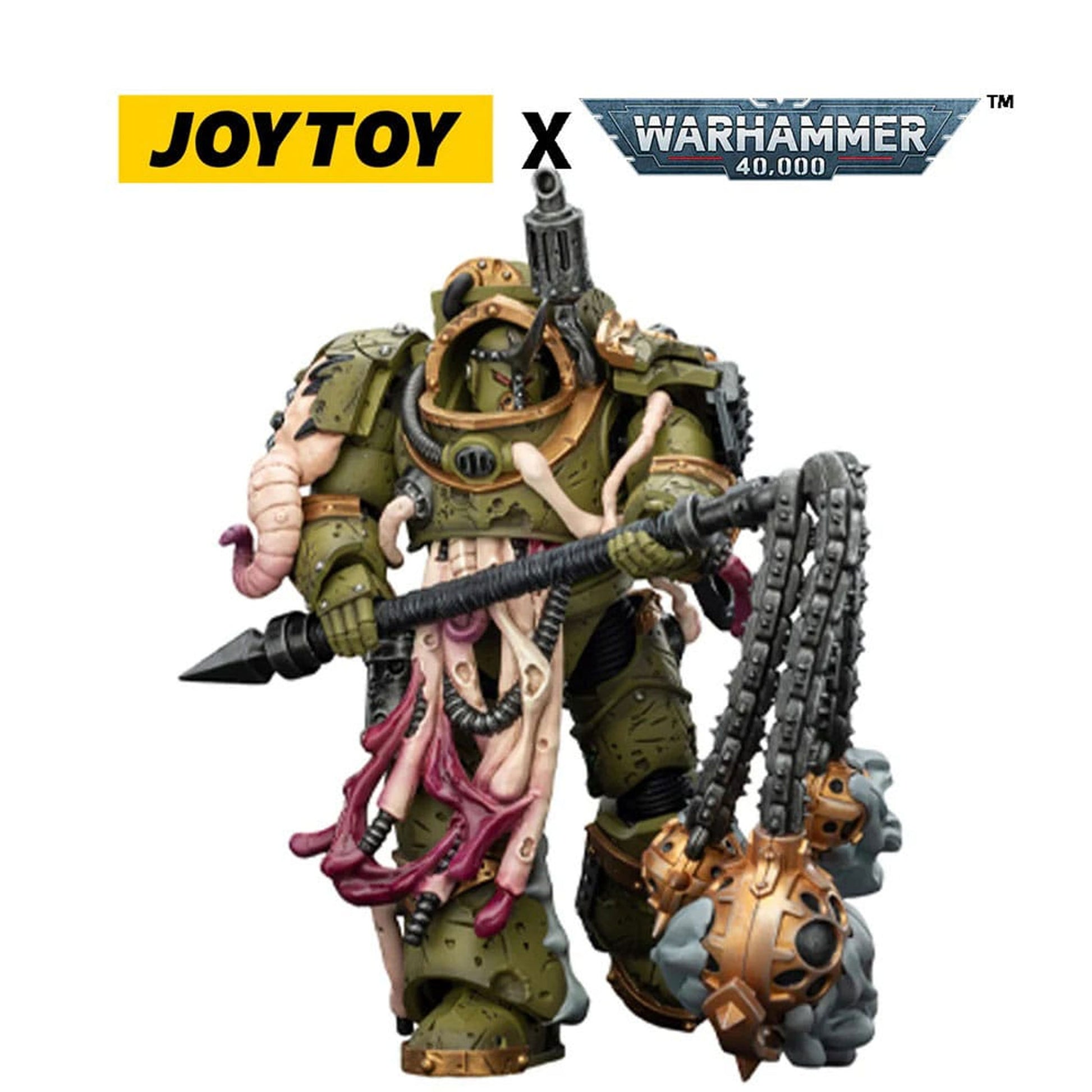 Warhammer 40,000 Death Guard Blightlord Terminator 2 with Flail of Corruption -Action Figure