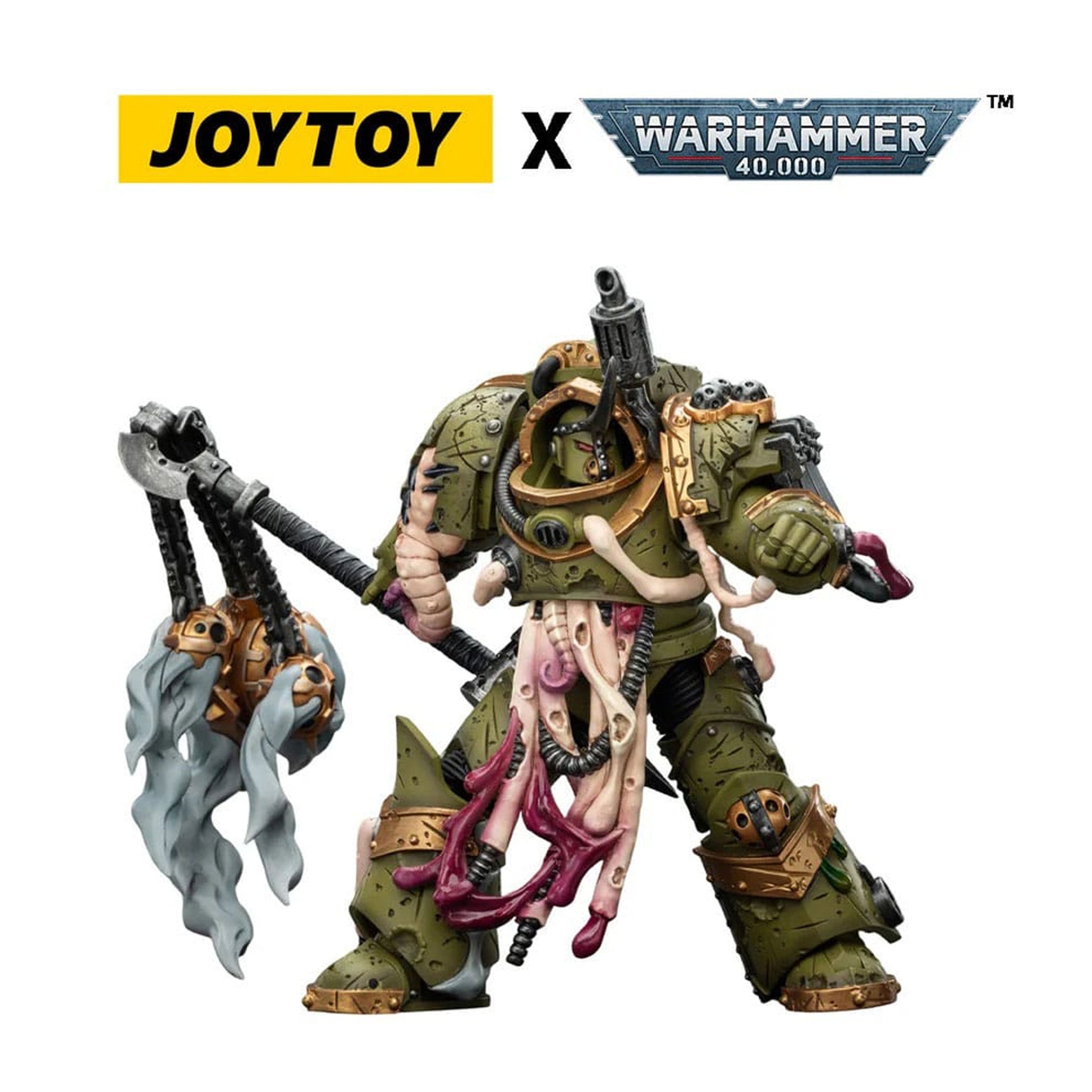 Warhammer 40,000 Death Guard Blightlord Terminator 2 with Flail of Corruption -Action Figure