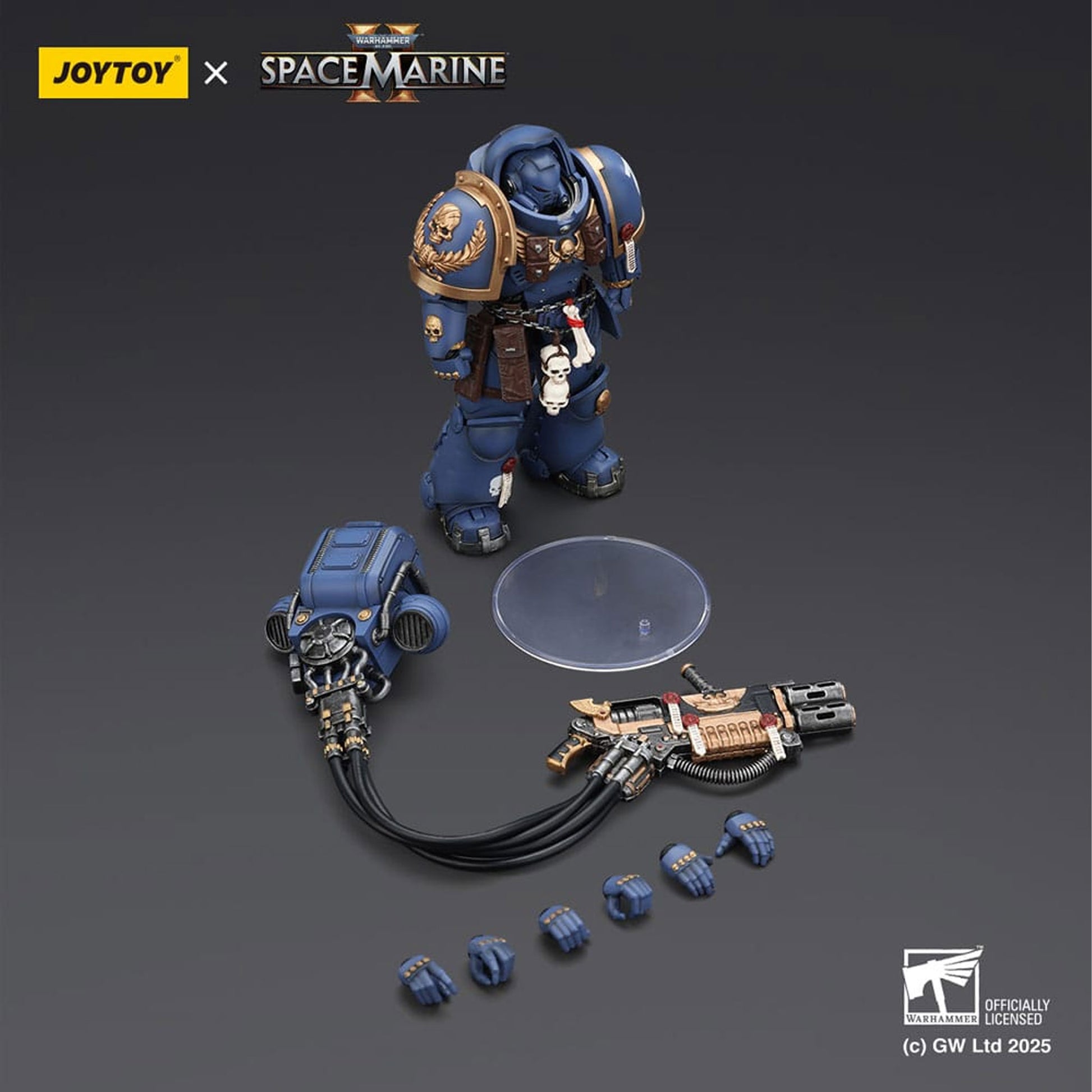 Warhammer 40,000: Space Marine 2 Ultramarines Heavy Artificer Armor with Relic Multi-Melta -Action Figure