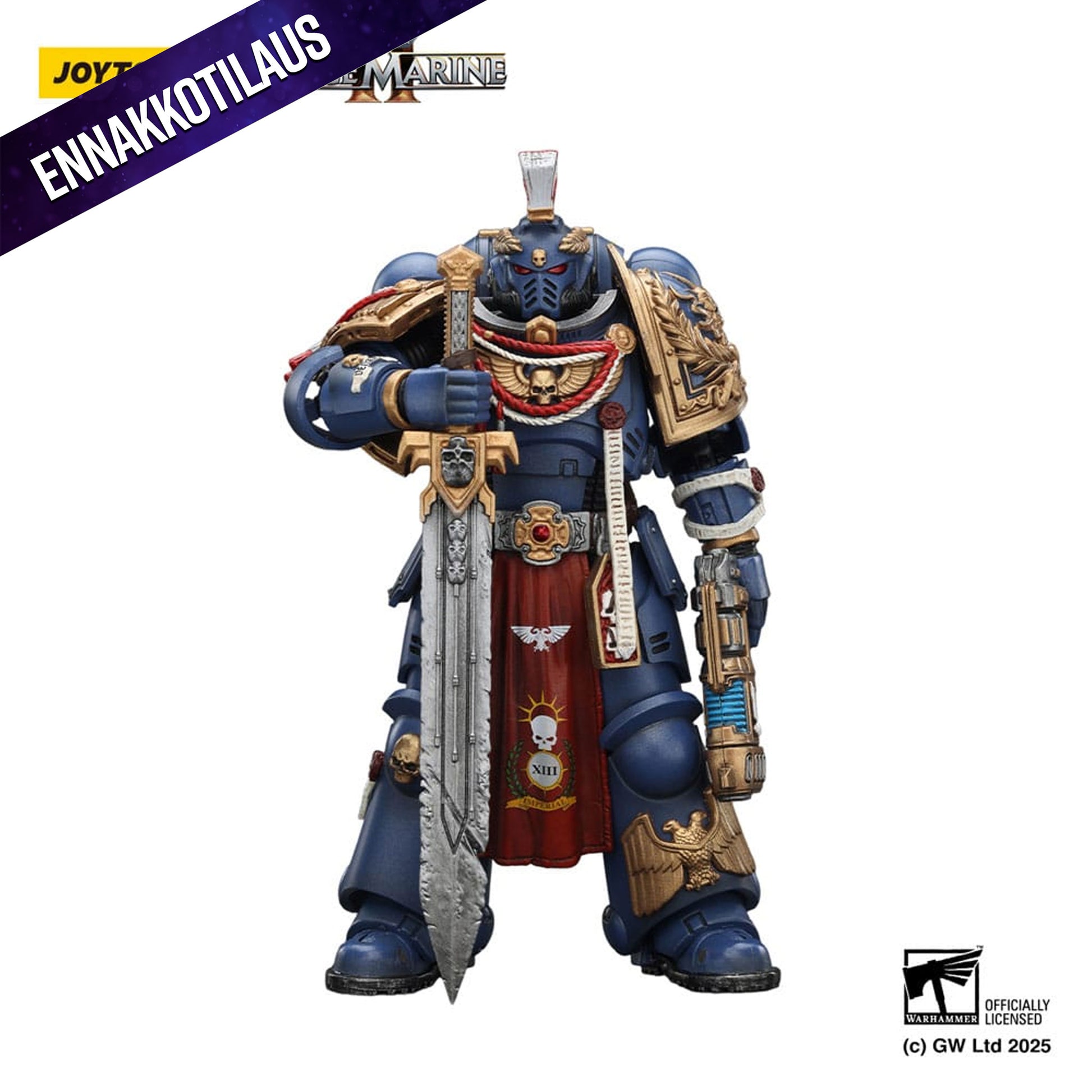 Warhammer 40,000: Space Marine 2 Ultramarines Relic Primus Armourwith Plasma Pistol and Combat Blade -Action Figure