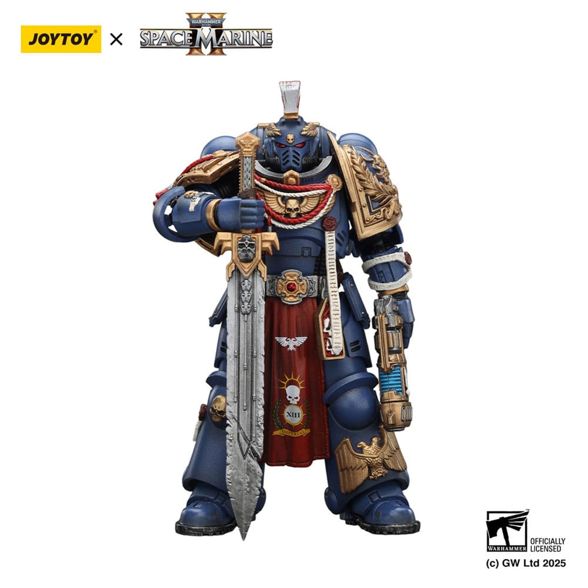 Warhammer 40,000: Space Marine 2 Ultramarines Relic Primus Armourwith Plasma Pistol and Combat Blade -Action Figure