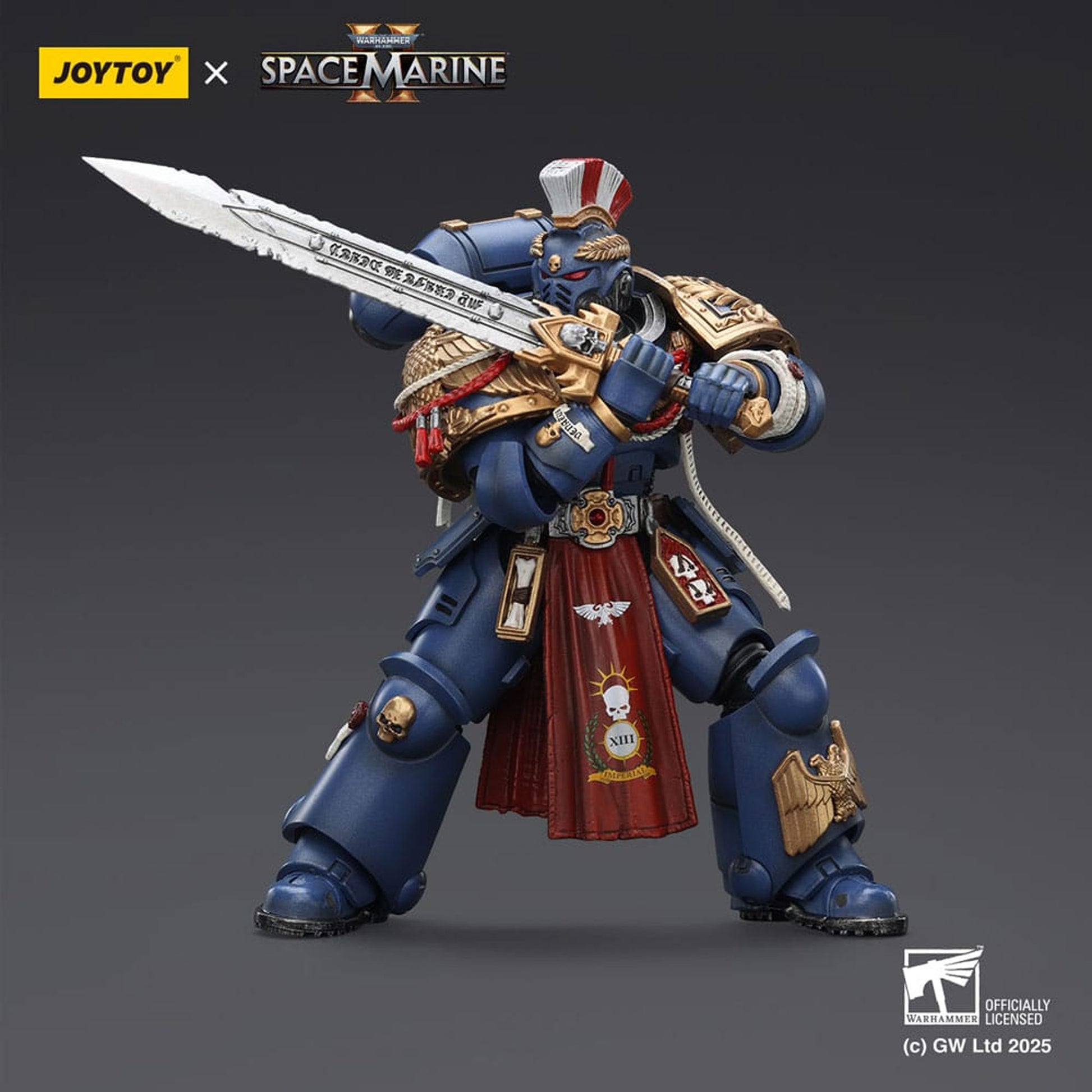 Warhammer 40,000: Space Marine 2 Ultramarines Relic Primus Armourwith Plasma Pistol and Combat Blade -Action Figure