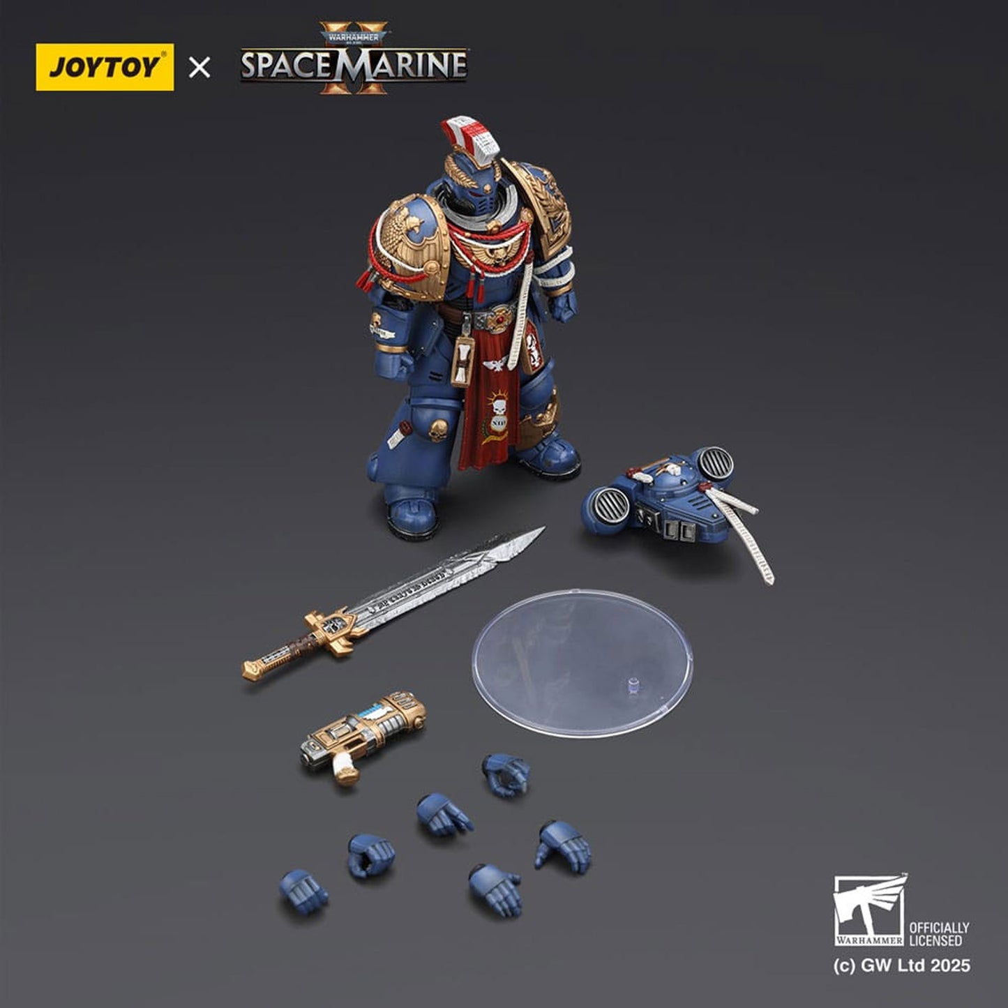 Warhammer 40,000: Space Marine 2 Ultramarines Relic Primus Armourwith Plasma Pistol and Combat Blade -Action Figure