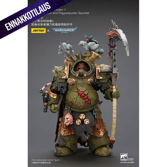 Warhammer 40k 1/18 Death Guard Deathshroud Terminator 1 with Manreaper and Plaguespurter Gauntlet -Action Figure