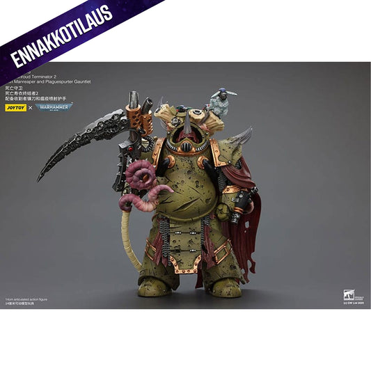 Warhammer 40k 1/18 Death Guard Deathshroud Terminator 2 with Manreaper and Plaguespurter Gauntlet -Action Figure