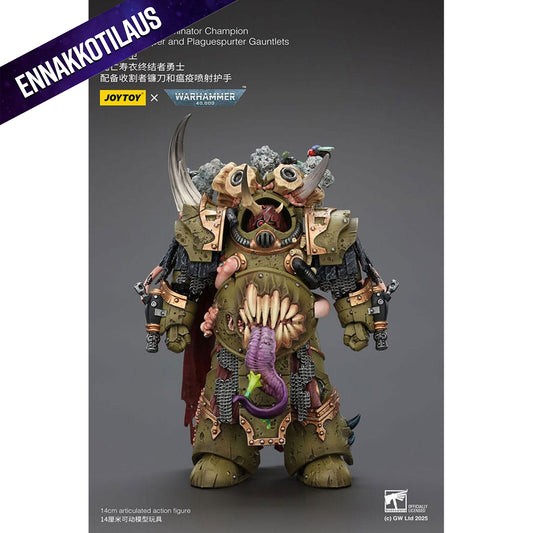 Warhammer 40k 1/18 Death Guard Deathshroud Terminator Champion with Manreaper and Plaguespurter Gauntlets -Action Figure