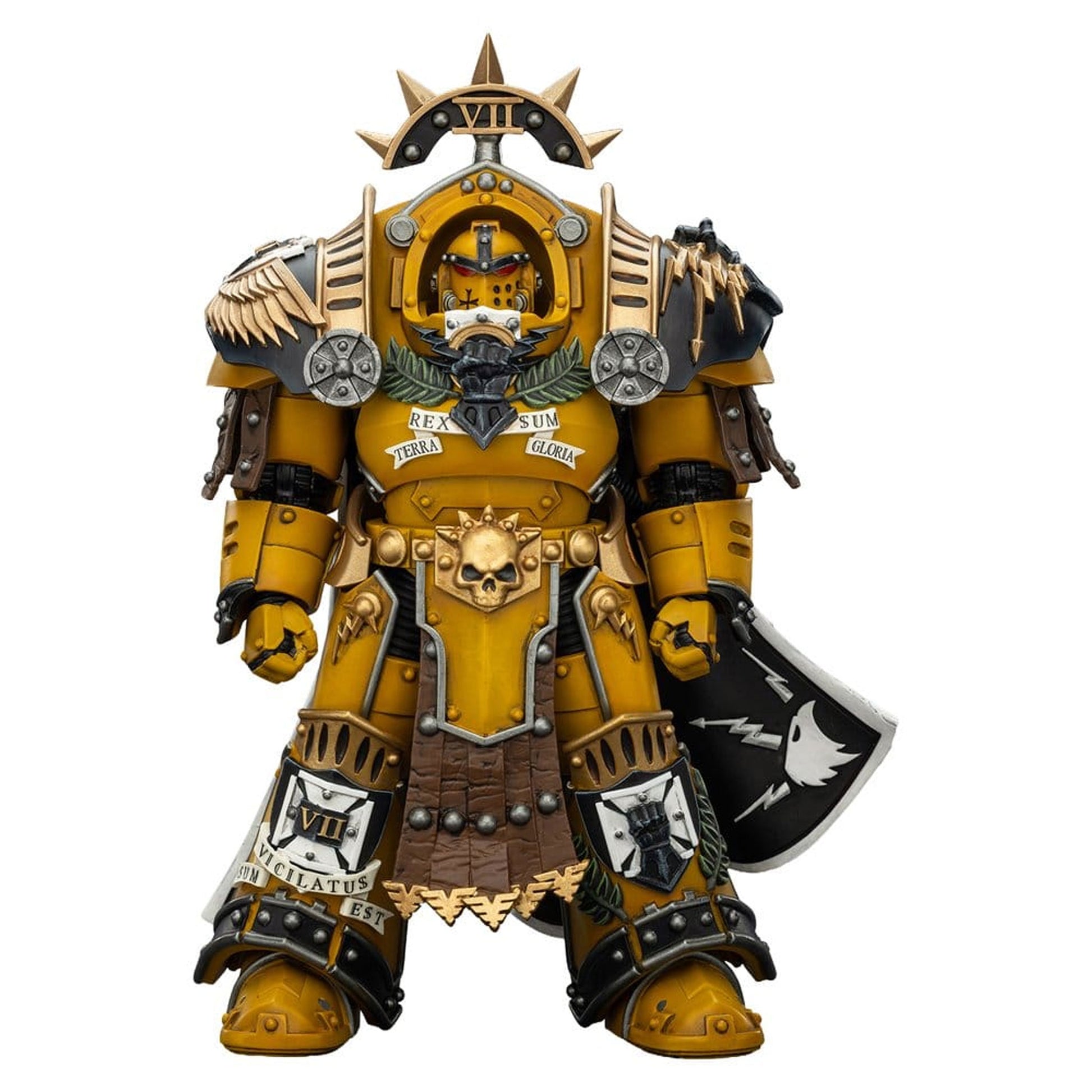 Warhammer Imperial Fists Legion Praetor in Tartaros Terminator Armourwith Power Sword and Vigil Storm Shield -Action Figure