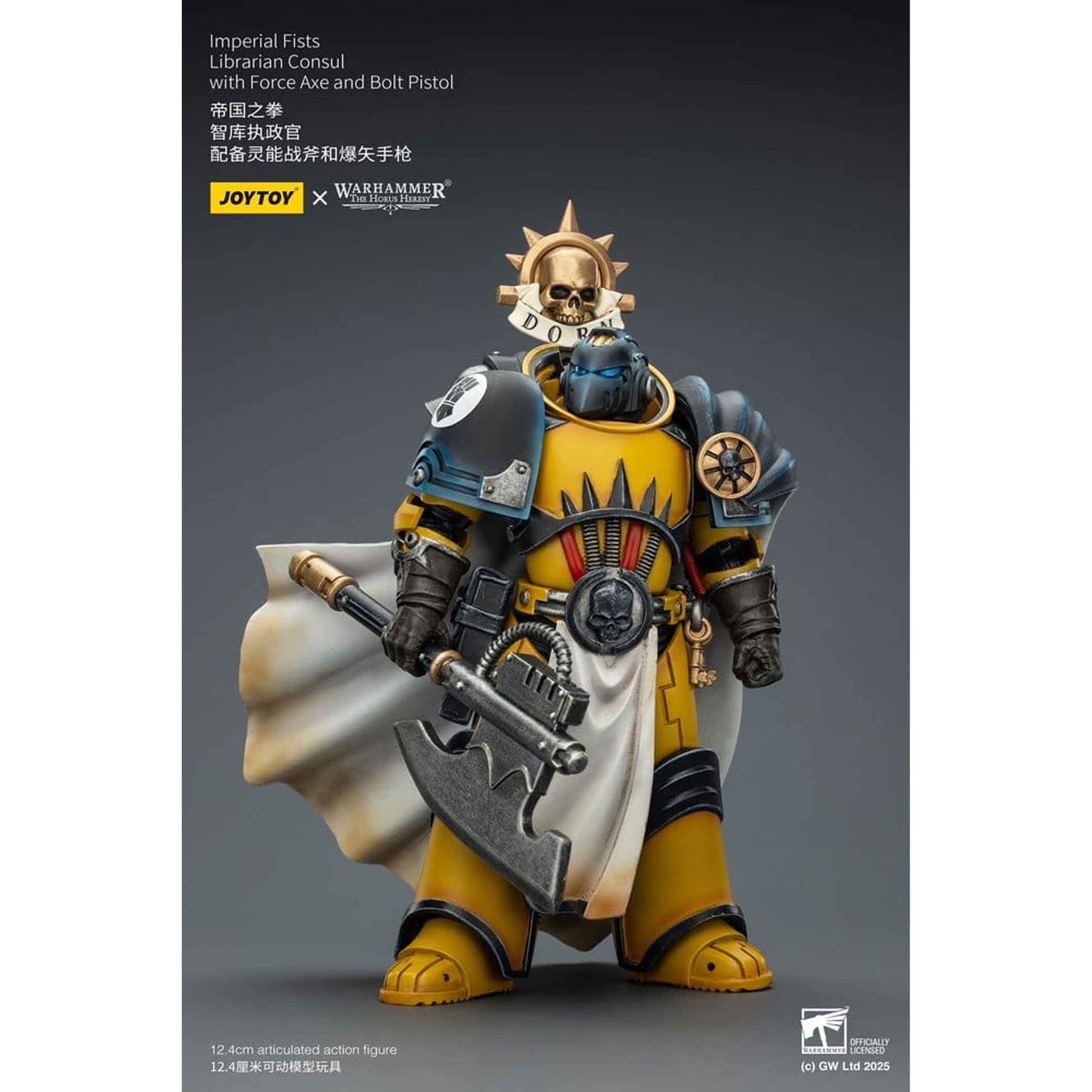 Warhammer Imperial Fists Librarian Consulwith Force Axe and Bolt Pistol -Action Figure