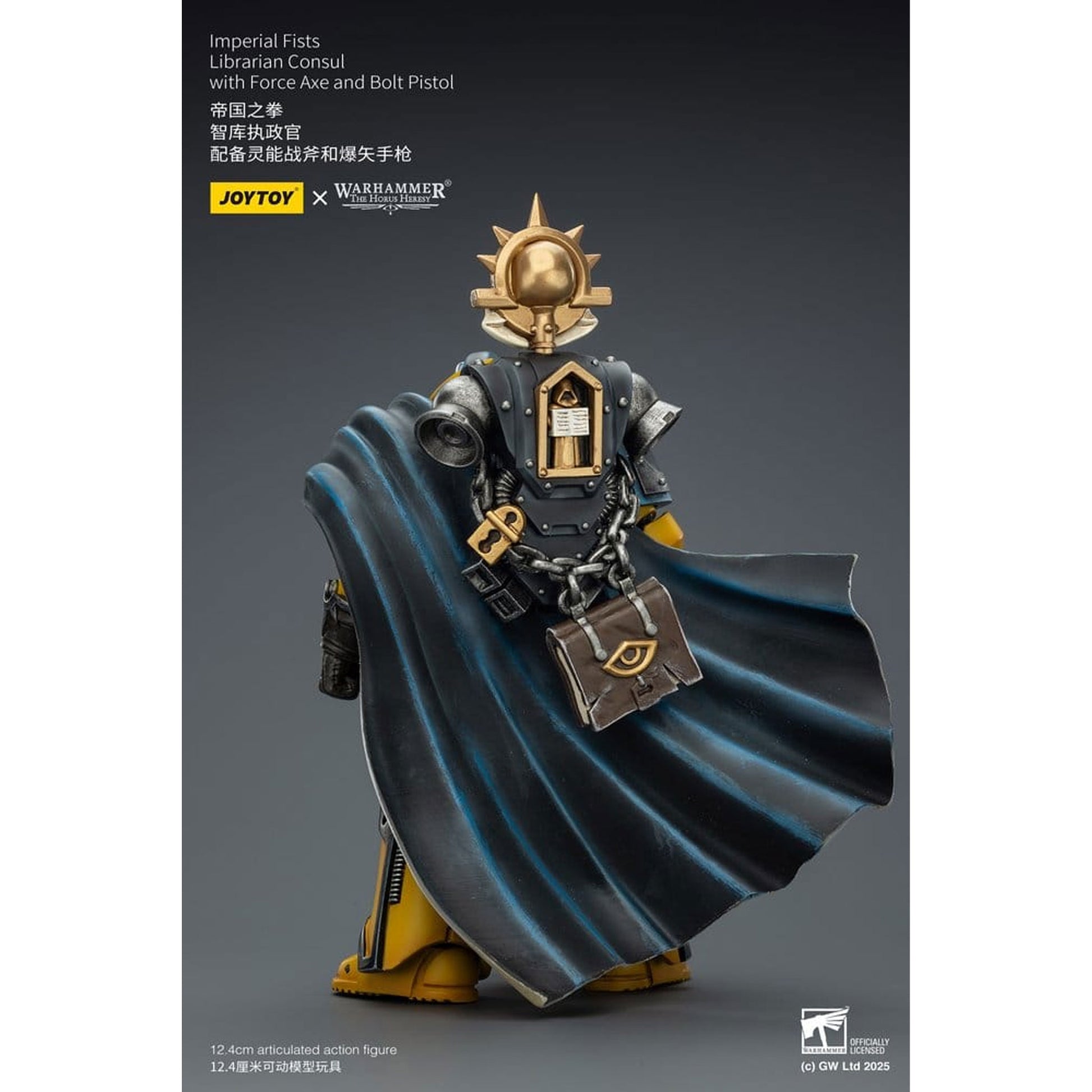 Warhammer Imperial Fists Librarian Consulwith Force Axe and Bolt Pistol -Action Figure