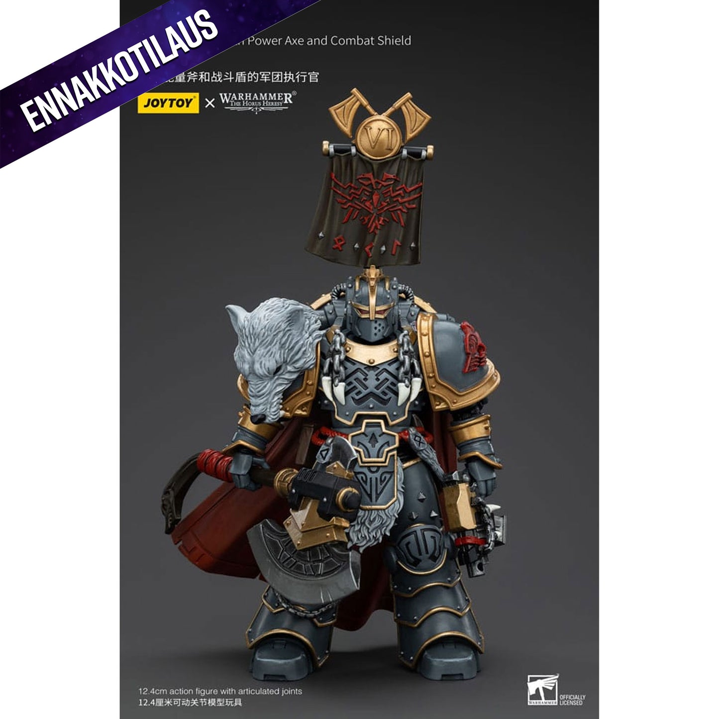 Warhammer The Horus Heresy 1/18 Space Wolves Legion Praetor with Power Axe and Combat Shield -Action Figure