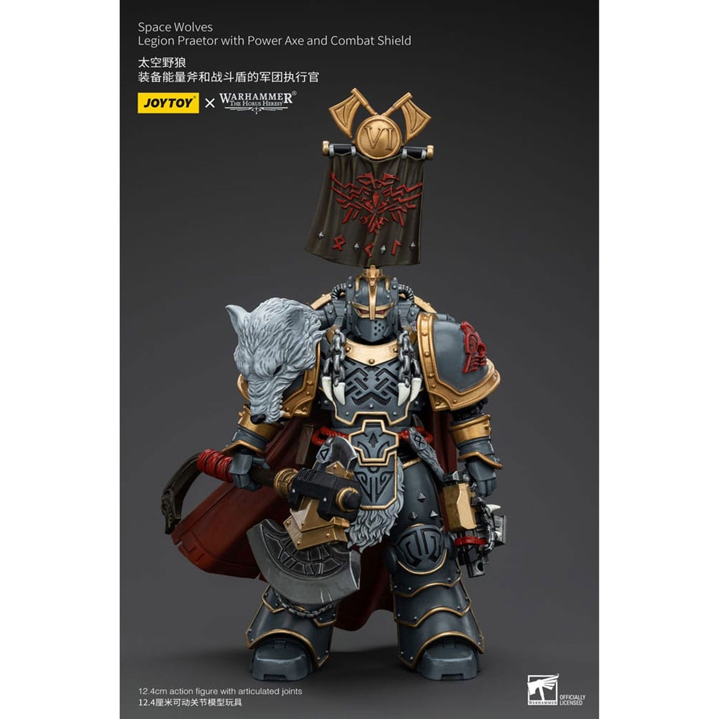 Warhammer The Horus Heresy 1/18 Space Wolves Legion Praetor with Power Axe and Combat Shield -Action Figure