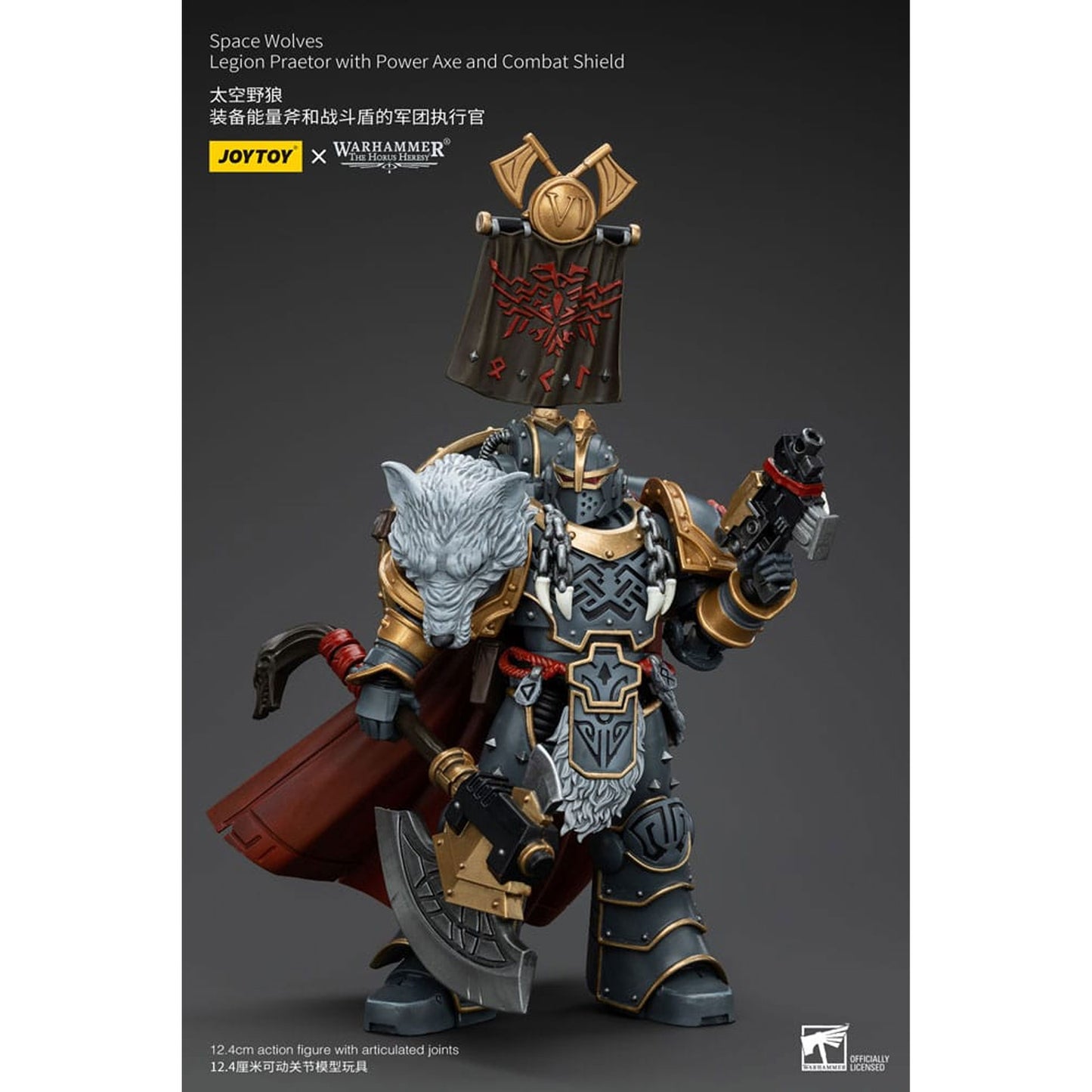 Warhammer The Horus Heresy 1/18 Space Wolves Legion Praetor with Power Axe and Combat Shield -Action Figure