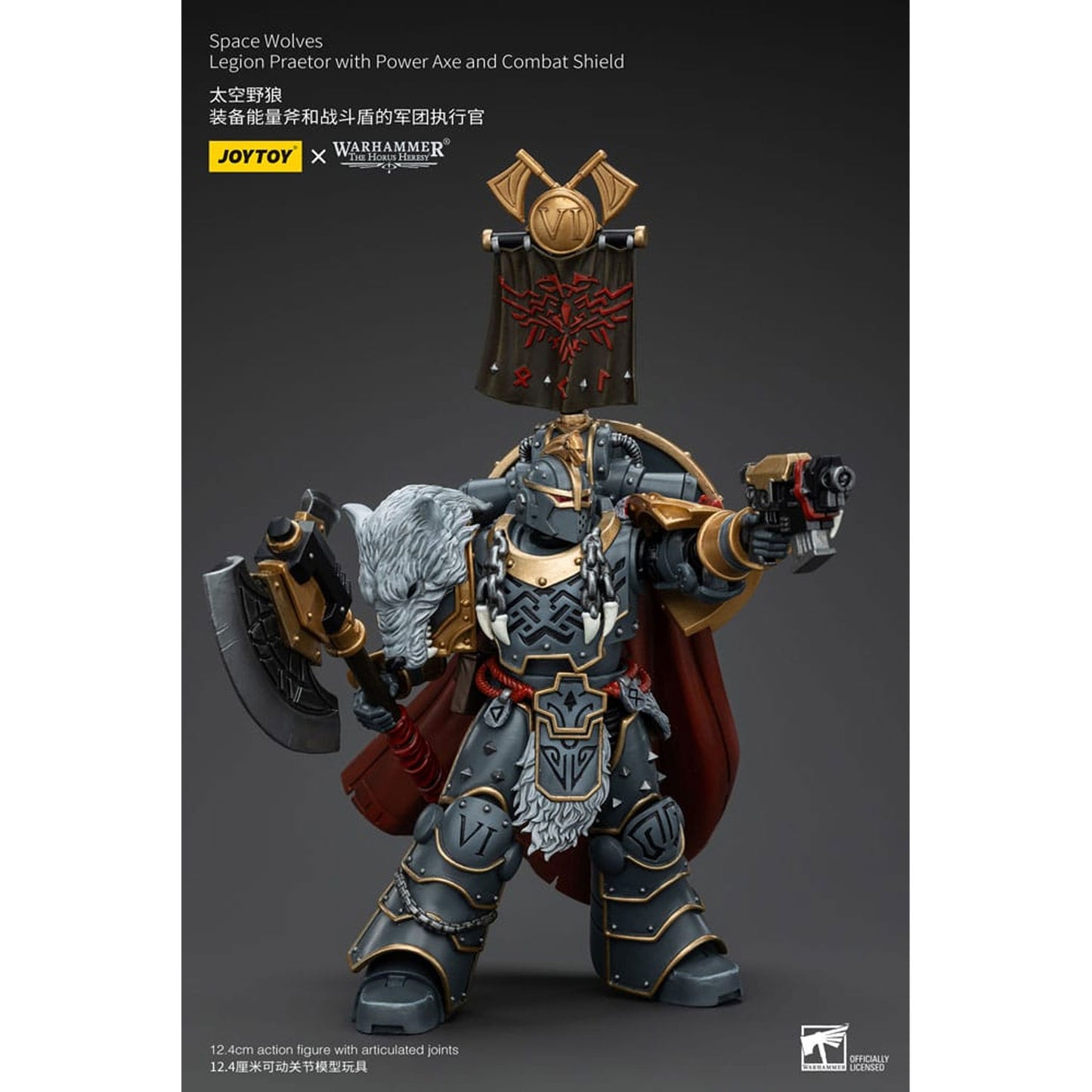 Warhammer The Horus Heresy 1/18 Space Wolves Legion Praetor with Power Axe and Combat Shield -Action Figure