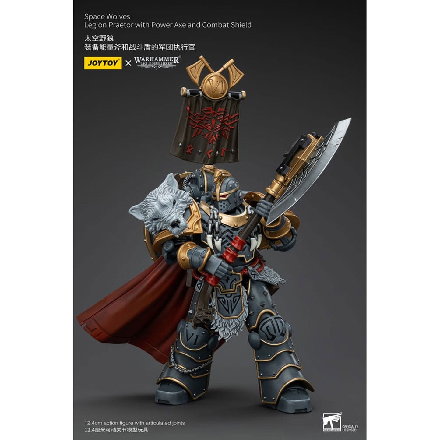 Warhammer The Horus Heresy 1/18 Space Wolves Legion Praetor with Power Axe and Combat Shield -Action Figure