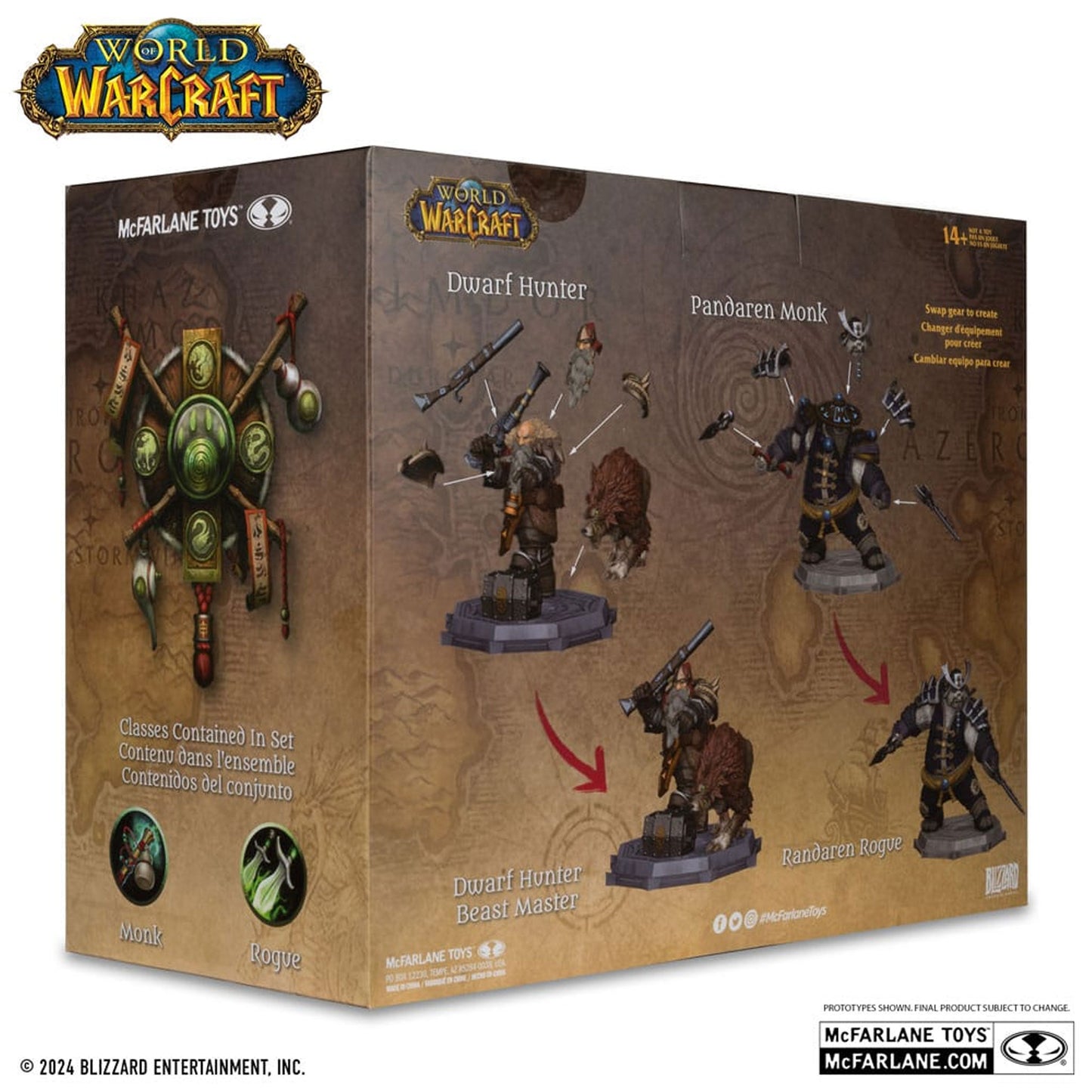 World of Warcraft 2-Pack 1/12 Dwarf Hunter: Beast Master & Pandaren: Monk (Gold Label)